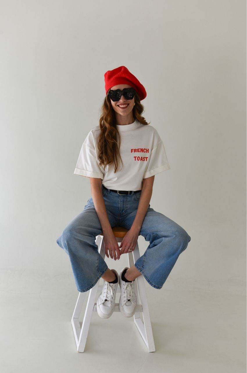 French Toast: Fold up sleeve T-shirt