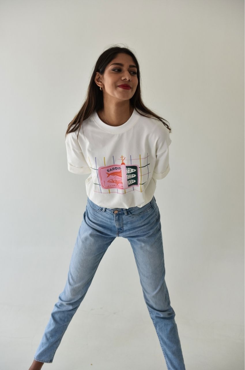 Sardine Scene: Fold up sleeve T-shirt