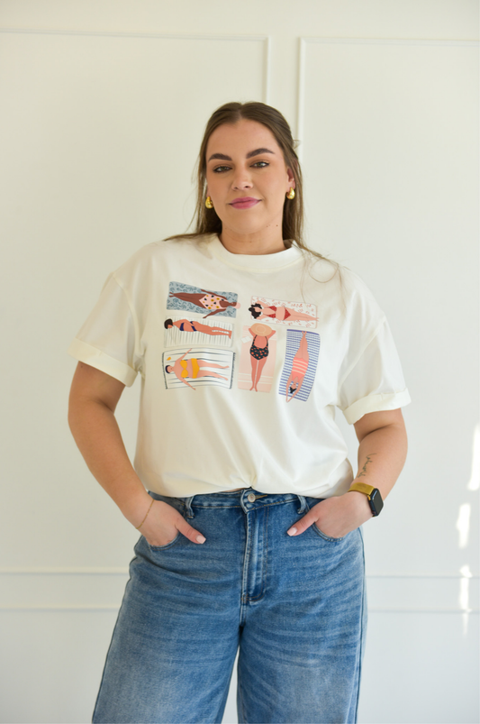 Tanning Tannies: Fold up sleeve T-shirt